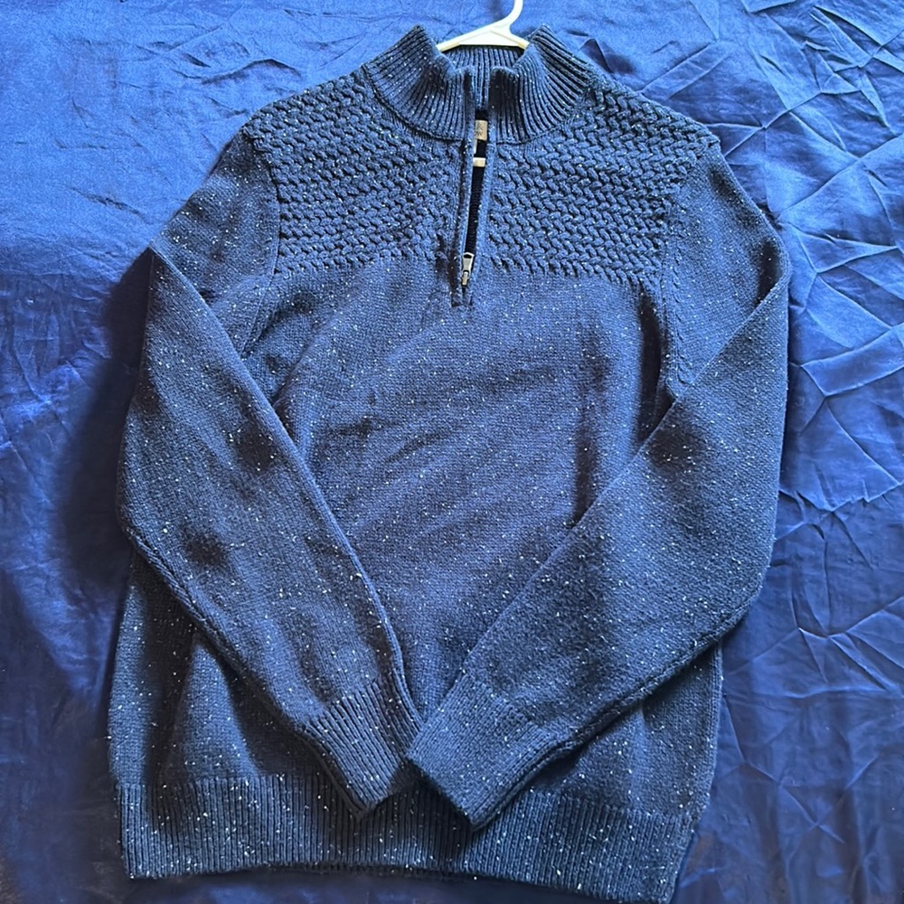 Croft & Barrow Long Sleeve Zip Sweater Jacket Men Blue Sz Medium 10/10 Condition